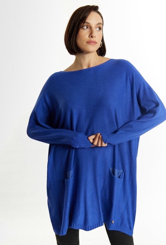 Sweter damski z kieszonkami