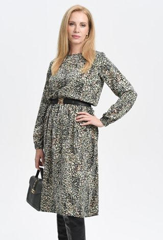 Satynowa sukienka w zwierzęcy print