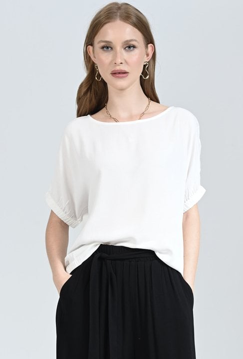 Biała bluzka z wiskozy