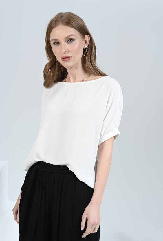 Biała bluzka z wiskozy
