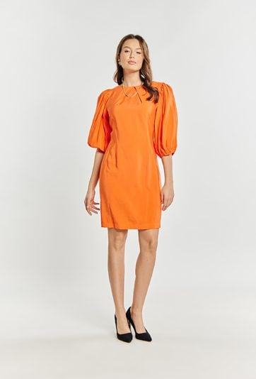 Sukienka damska z bufiastymi rękawami