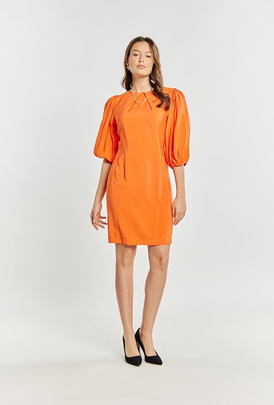 Sukienka damska z bufiastymi rękawami