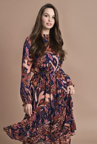 Midi sukienka z falbaną