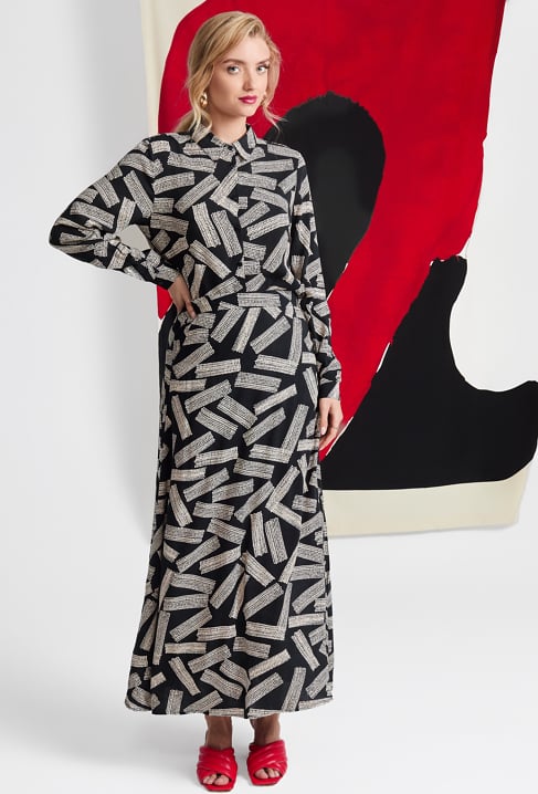 Długa spódnica z wiskozy