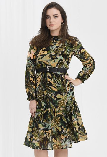 Midi sukienka z falbaną