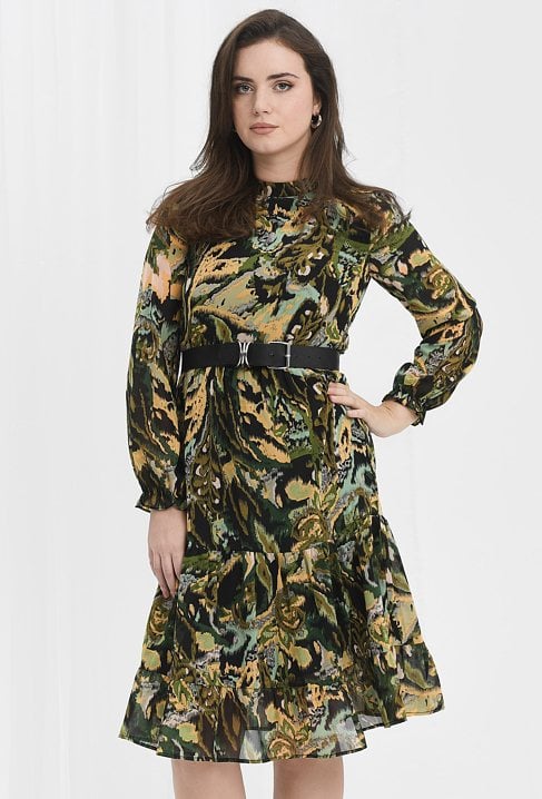 Midi sukienka z falbaną