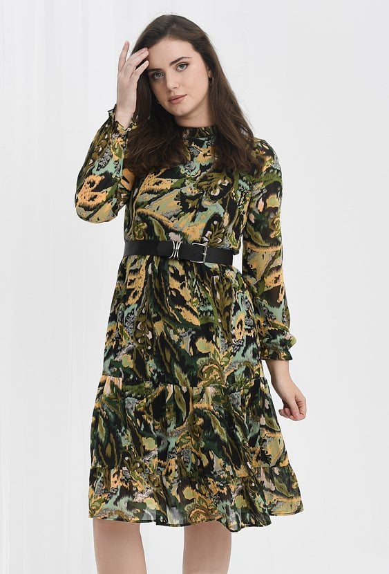 Midi sukienka z falbaną