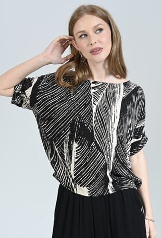 Wiskozowa bluzka w kontrastowy print