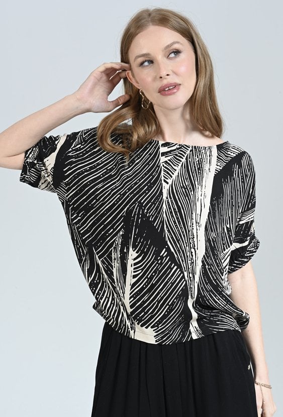 Wiskozowa bluzka w kontrastowy print
