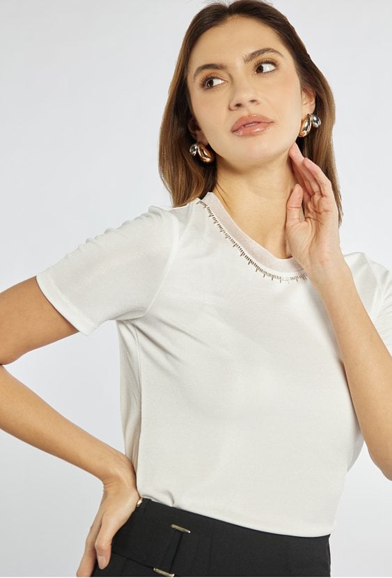 Elegancka bluzka z aplikacjami