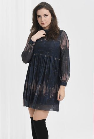 Marmurkowa sukienka z dzianiny mesh