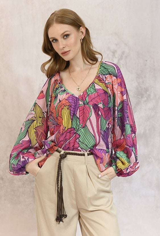 Wiskozowa bluzka w stylu boho