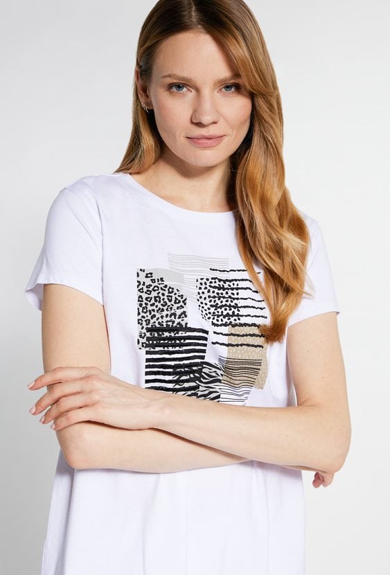 T-shirt z ozdobnym panelem