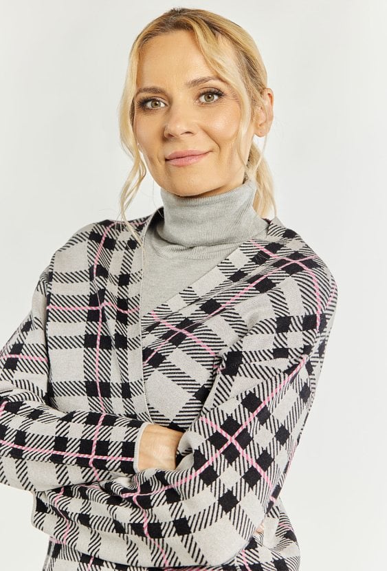 Kardigan damski z wzorem