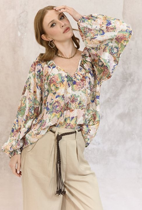 Wiskozowa bluzka w stylu boho