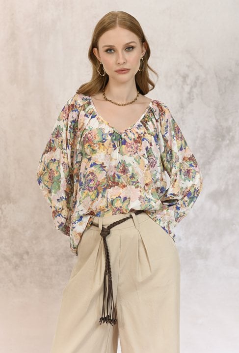 Wiskozowa bluzka w stylu boho