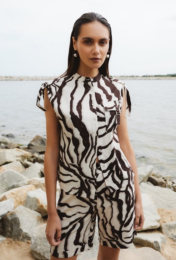 Letnia bluzka z dodatkiem lnu