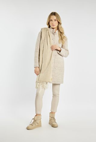 Bezowy szalik damski