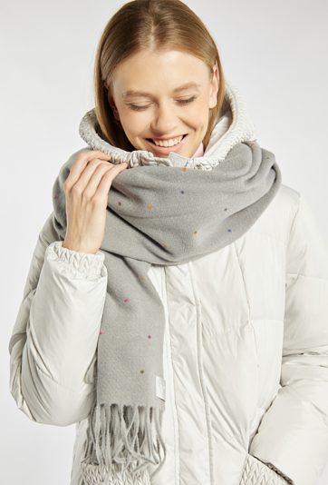 Szalik damski z frędzlami