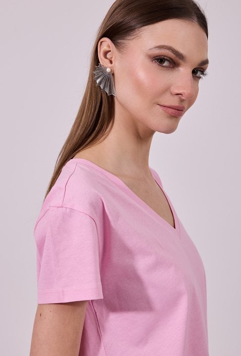 Gładki T-shirt damski