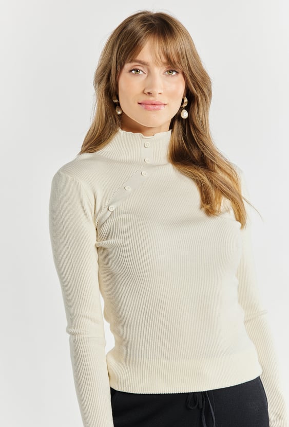 Sweter damski ze zdobieniem