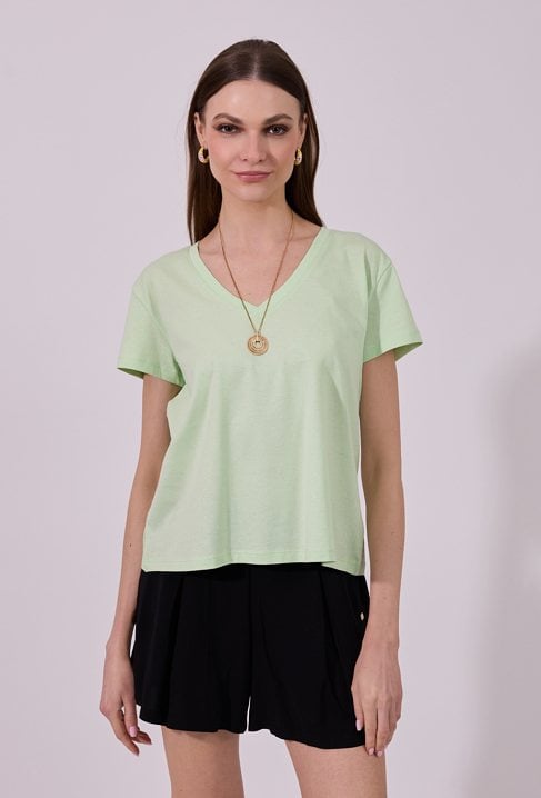 Gładki T-shirt damski