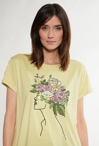 T-shirt z wzorzystym panelem