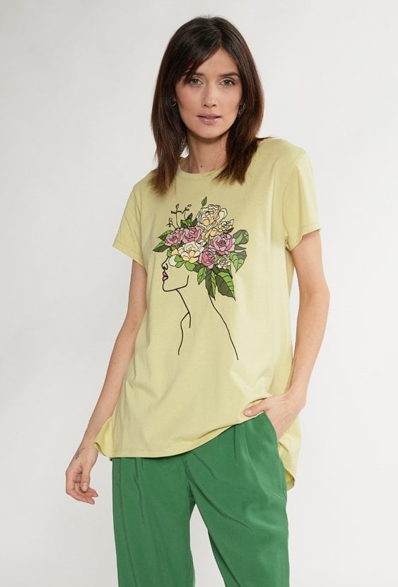 T-shirt z wzorzystym panelem