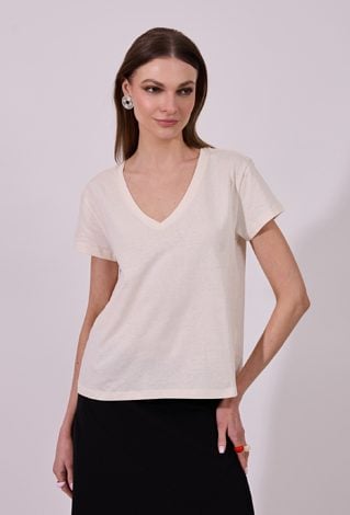 Gładki T-shirt damski