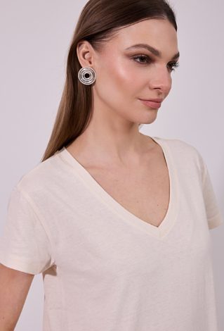 Gładki T-shirt damski