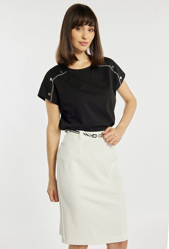 Bluzka z aplikacjami na rękawach