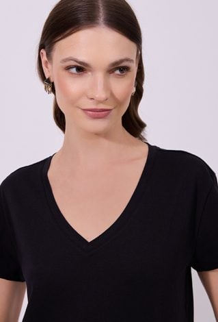 Gładki T-shirt damski