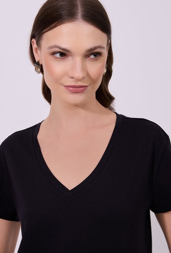 Gładki T-shirt damski