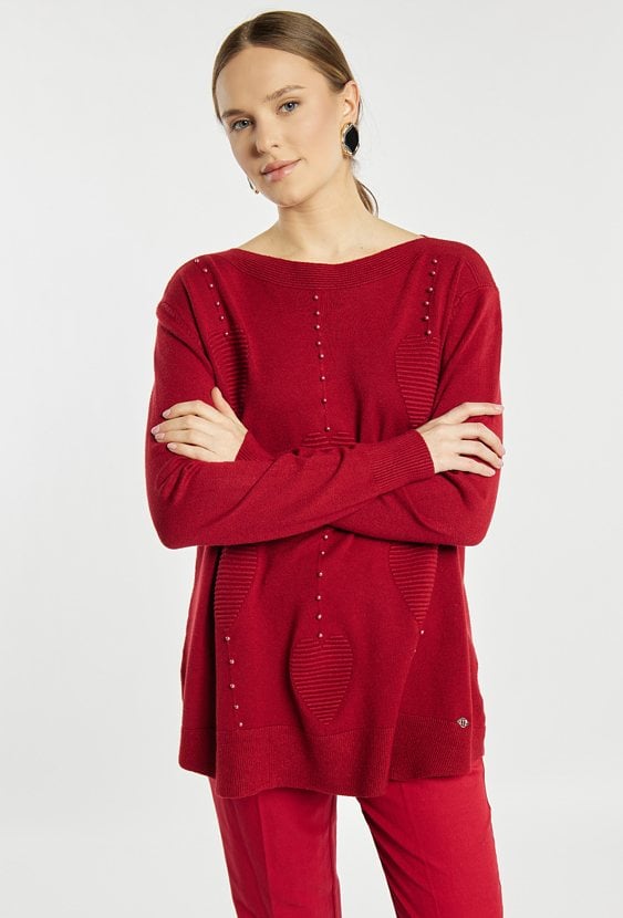 Sweter z koralikami
