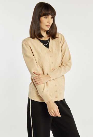 Kardigan damski z kieszonkami