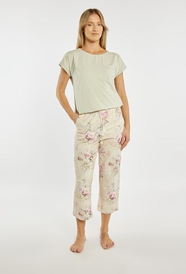 Wzorzyste spodnie od piżamy 7/8