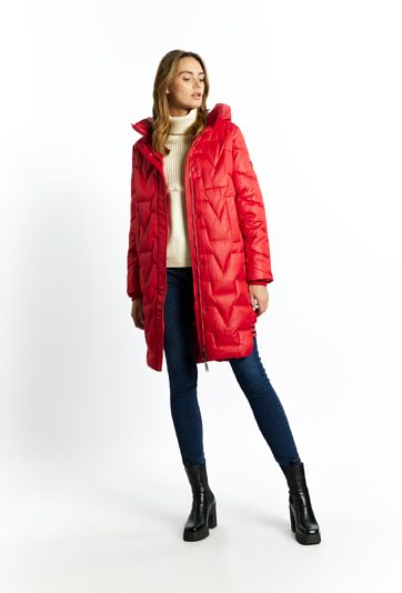 Płaszcz damski z kapturem