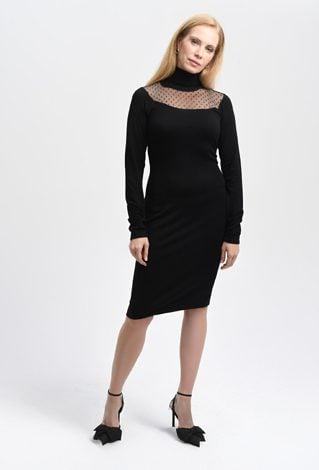 Dzianinowa sukienka z transparentnym panelem