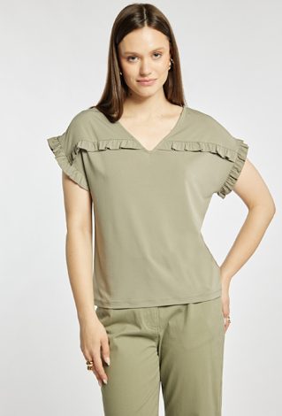 Bluzka damska z delikatną falbanką