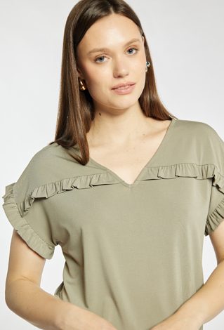 Bluzka damska z delikatną falbanką