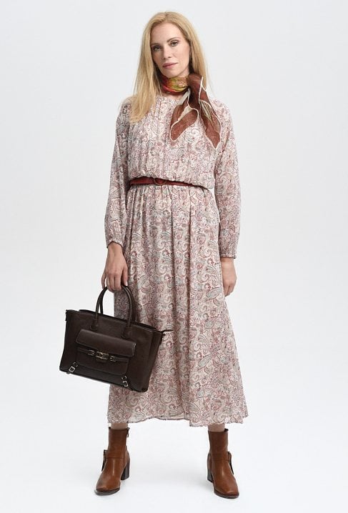 Maxi sukienka w ciekawy wzór