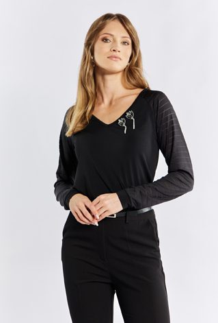 Bluzka damska z agrafkami