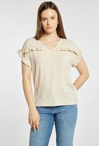 Bluzka damska z delikatną falbanką