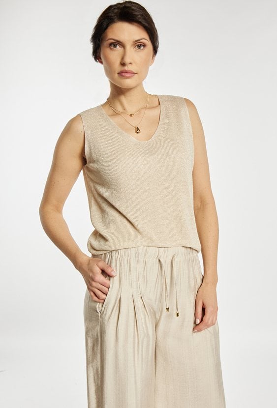 Sweterkowy top z połyskiem