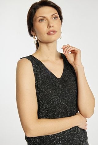 Sweterkowy top z połyskiem