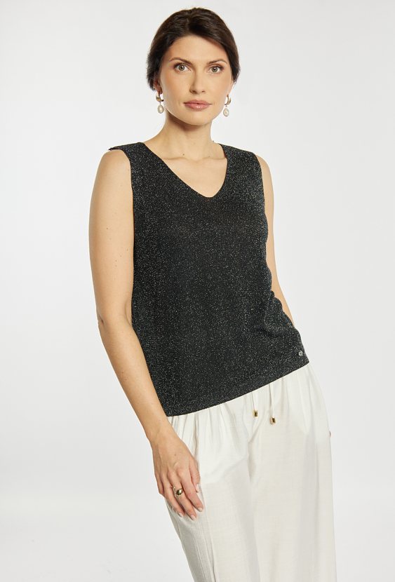 Sweterkowy top z połyskiem