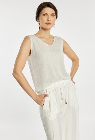 Sweterkowy top z połyskiem