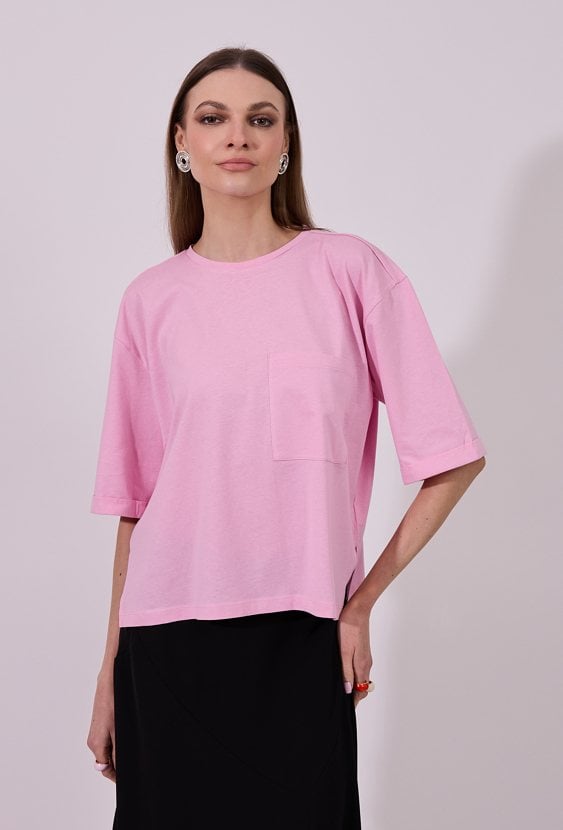 Luźny T-shirt damski