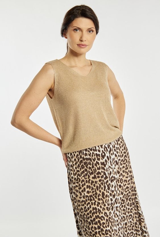 Sweterkowy top z połyskiem