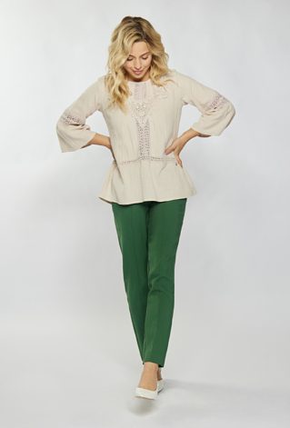 Bawełniana bluzka z ażurowym wzorem